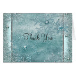 Teal Blue Snowflake Thank You Cards