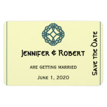 Teal Celtic Eternity Knot Save the Date Rectangular Magnet