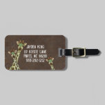 Teal & Copper  Giraffes Damask  Luggage Tag luggage tags