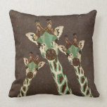 Teal & Copper Giraffes Damask MoJo Pillow pillows