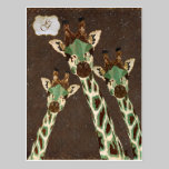Teal & Copper  Giraffes Monogram Postcard postcards
