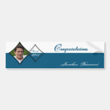 Teal Diamond Class Graduation Wine Label Bumper Sticker