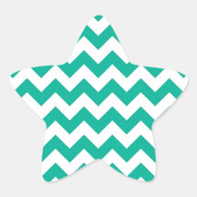 Teal Green Chevrons Star Sticker