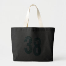 TEAL GRUNGE STYLE NUMBER 38 TOTE BAGS