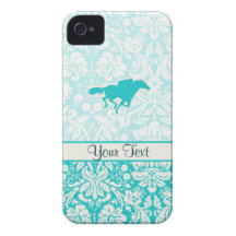 Teal Horse Racing iPhone 4 Case
