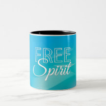 Teal Inspirational Spritiual Freedom Quote Mugs