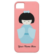 Teal Japanese Doll iPhone 5 Case