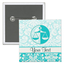 Teal Justice Scales Pin