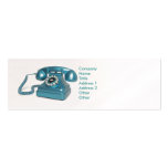 Teal Retro Phone Skinny Profile Card Business Card Template