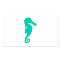Teal Seahorse Business Card Template