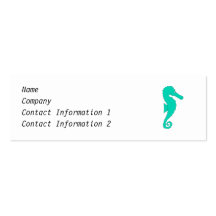 Teal Seahorse Business Card Templates