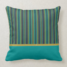 TEAL STRIPES  American MoJo Pillow