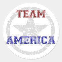 Team America Round Stickers
