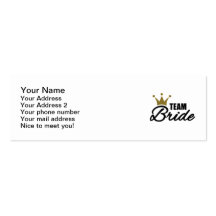 Team Bride Business Card Templates