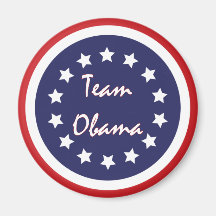 Team Obama Blue Circle Patriotic Magnets