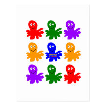Technicolor Octopus Post Card