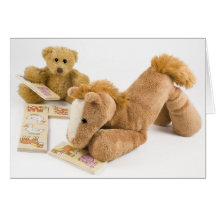 Ted and Horse domino game Greeting Card