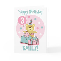 Teddy Bear Birthday Card - Customised