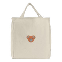 Teddy Bear Face Embroidered Bags