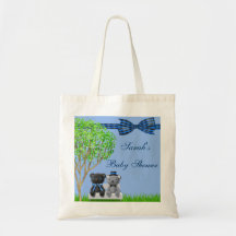 Teddy Bear Friends Boy Baby Shower Canvas Bags