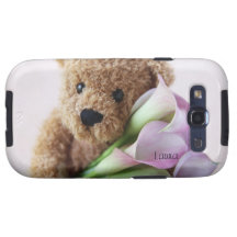 teddy bear holding calla lilies Galaxy S3 Vibe cas