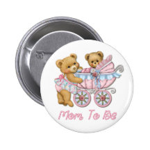 Teddy Bear Mum and Carriage - Pink