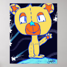 Teddy On The Moon Posters