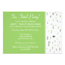 Teetotal / Tea Total custom years sober party Custom Announcement