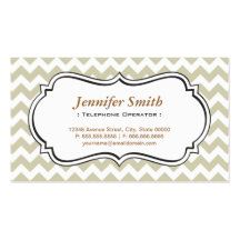 Telephone Operator - Chevron Simple Jasmine Business Card Template