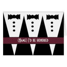 Template for PAGE BOY Invitation - 3 Tuxedos Card