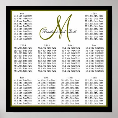 Free Wedding Printable Templates on Template Wedding Seating Chart Monogram Names Print On Zazzle Co Nz