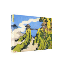 Temple bridge by Hokusai Canvas Print