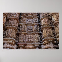 Temple of Khajuraho, India Poster