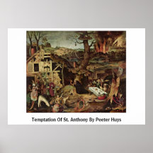Temptation Of St. Anthony By Peeter Huys Print