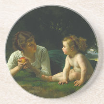 Temptation, William-Adolphe Bouguereau Beverage Coaster