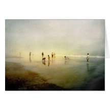 Ten People On A Beach Greeting Card
