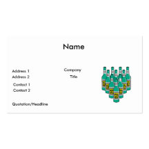 ten pin beer bowling humour business card