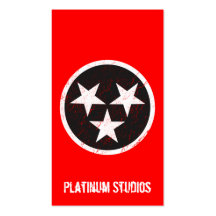 Tennessee State Flag Grunge Music Studio Business Card