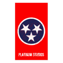 Tennessee State Flag Grunge Music Studio Business Card