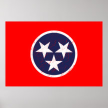 Tennessee State Flag Grunge Nashville Love Poster