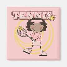 TENNIS - African American Girl T shirts and Gifts Refrigerator Magnet