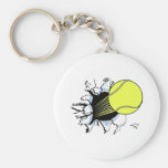 tennis ball ripping through keychains