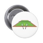 Tennis Court and Racket Button Badge