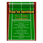 Tennis Court Layout Graphic, You're Invited Post Card