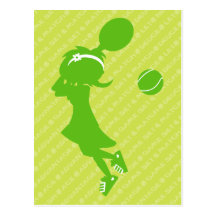 Tennis Girl Silhouette Postcard