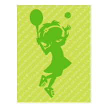Tennis Girl Silhouette Postcard