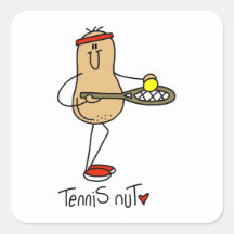 Tennis Nut T-shirts and GIfts Square Stickers