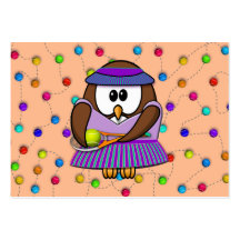tennis-owl girl business card template