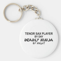 Tenor Sax Deadly Ninja by Night Key Chain