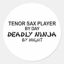 Tenor Sax Deadly Ninja by Night Sticker